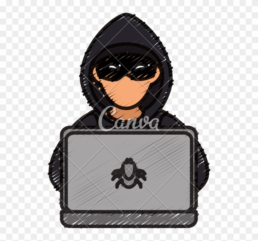 Hacker Vector Cartoon Character - Canva, HD Png Download - 800x800