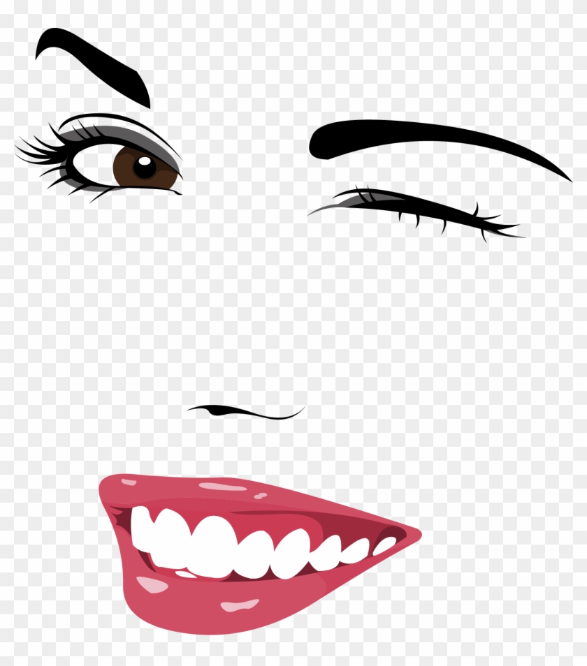 Wink Eyebrow Facial Expression, HD Png Download - 1533x1669(#5247444 ...