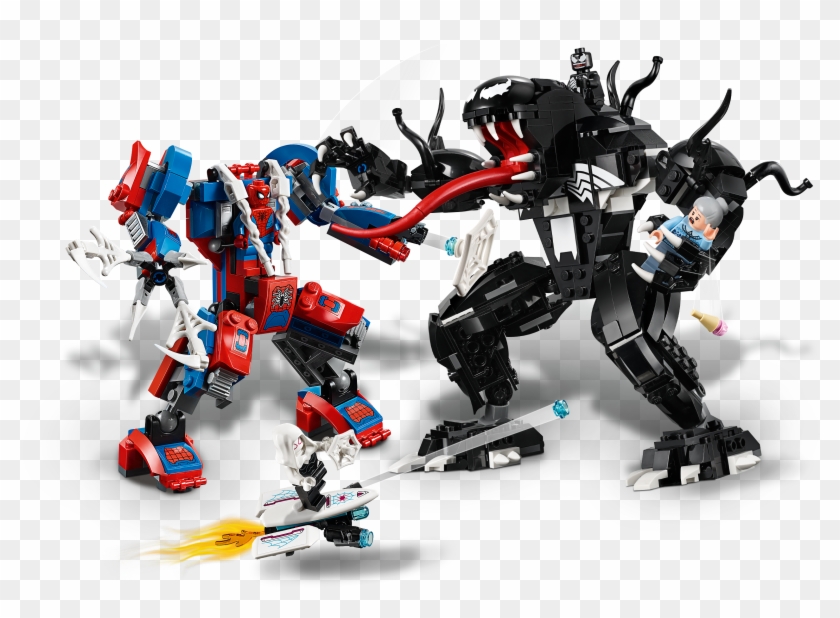 spider man mech vs venom mech