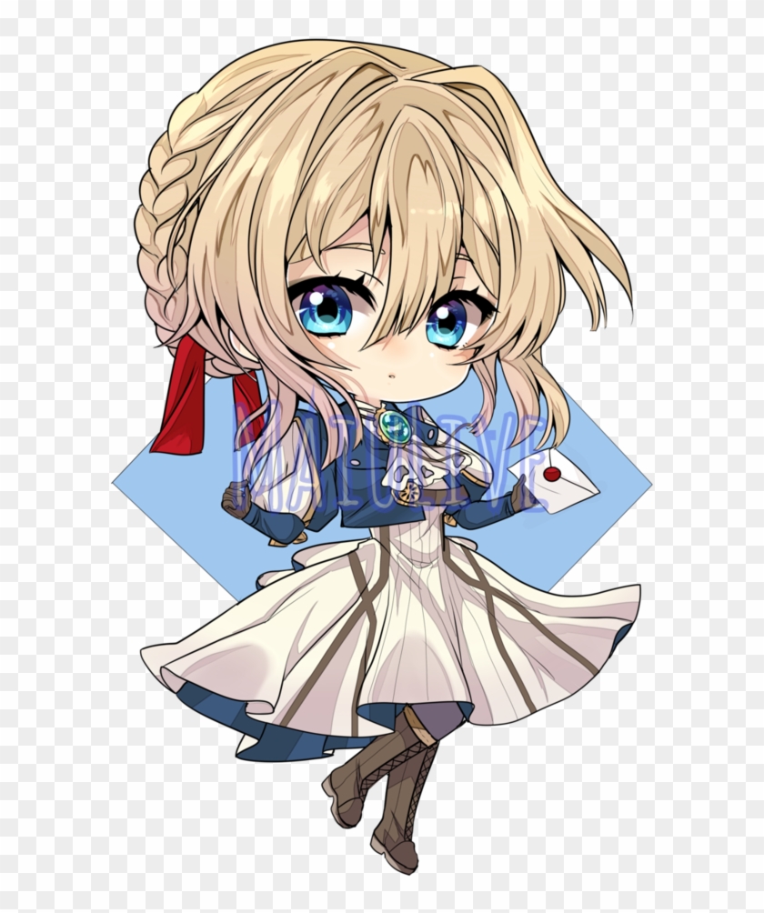 Renders Anime Chibi female anime character with gold hair and maid dress  transparent background PNG clipart  HiClipart