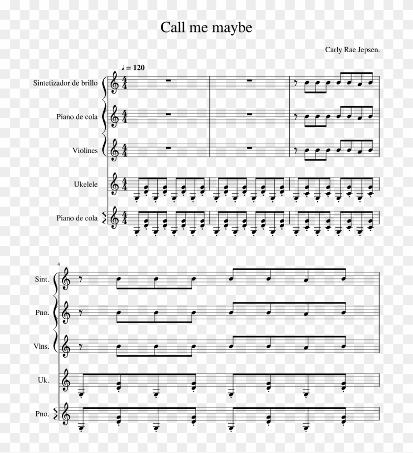 Carly Rae Jepsen Call Me Maybe Sheet Music For Piano Macmillan Strathclyde Motets Hd Png Download 850x1100 Pngfind