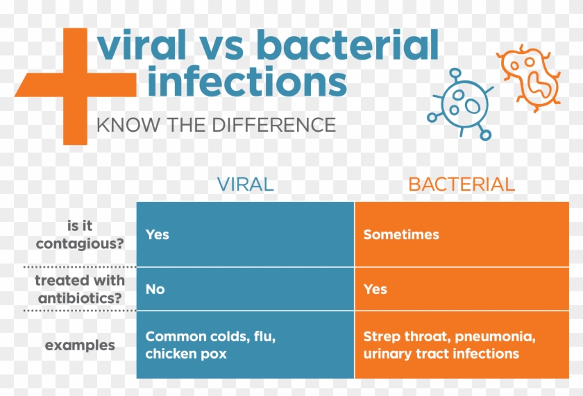 Viral Vs Bacterial Infections Chart - Viral Vs Bacterial Pneumonia, HD ...