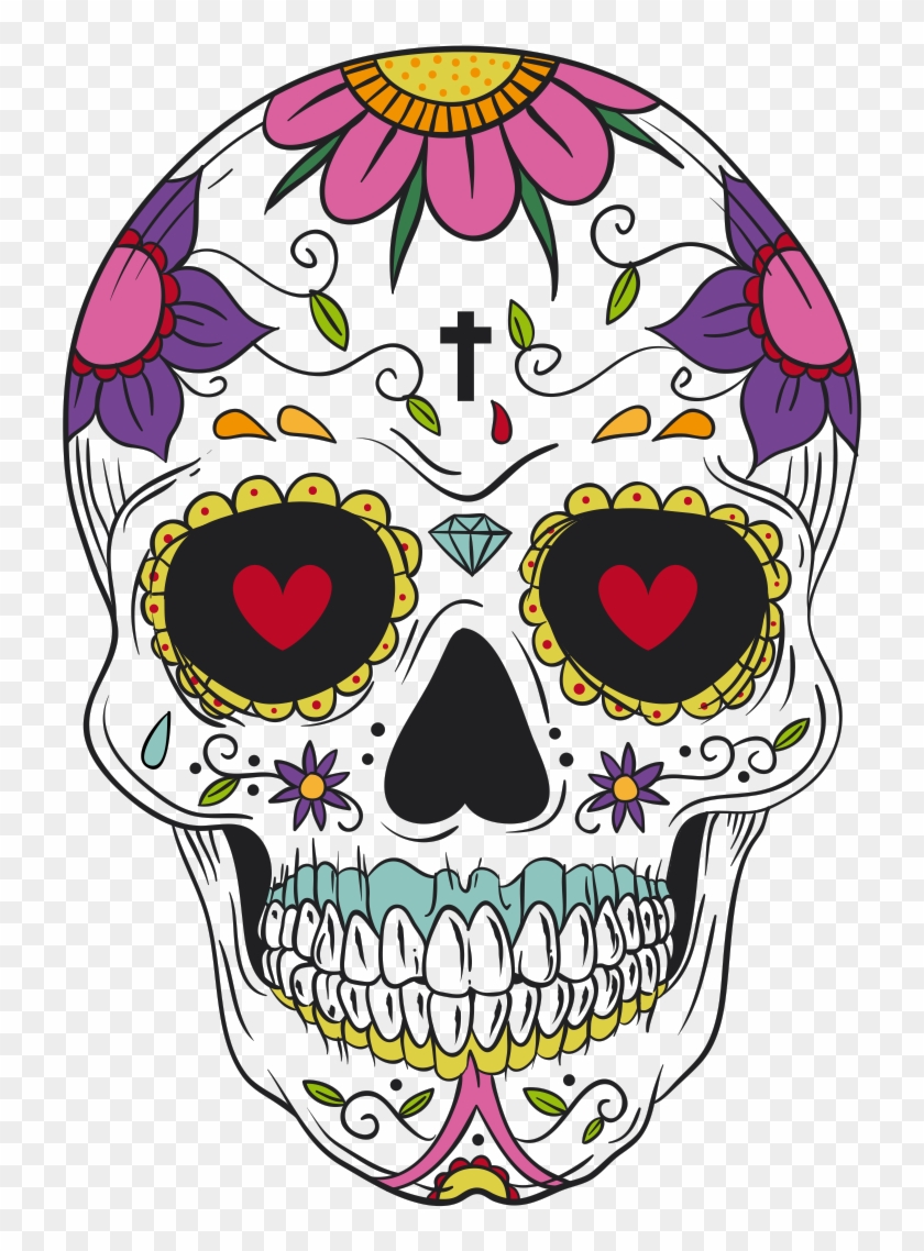 242 - Day Of The Dead Skull Cup, HD Png Download - 1004x1974(#5323916 ...