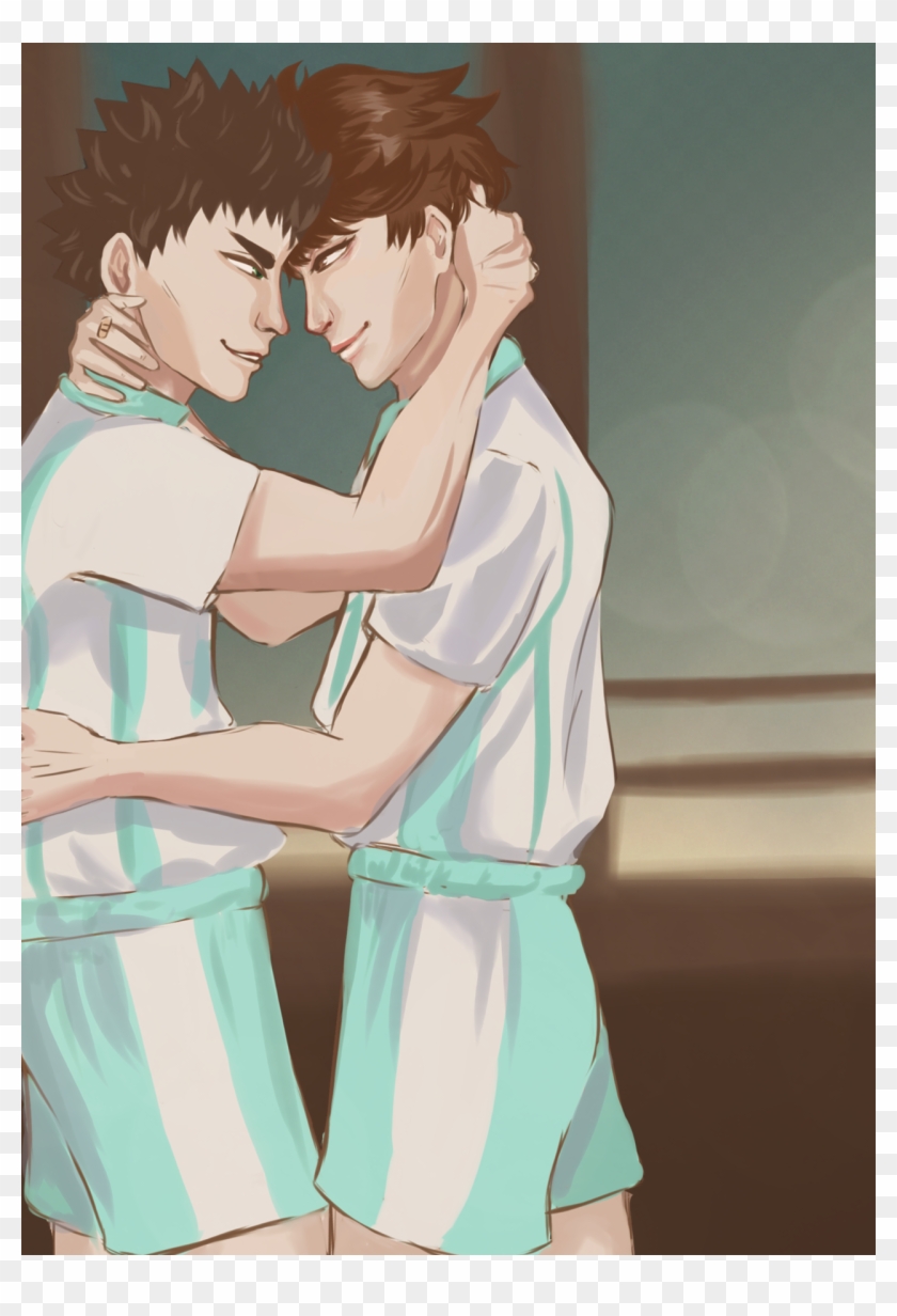 Iwaoi Iwaizumi Hajime <b>Oikawa</b> Tooru Haikyuu Anime Art - Cartoon, HD Png Down...