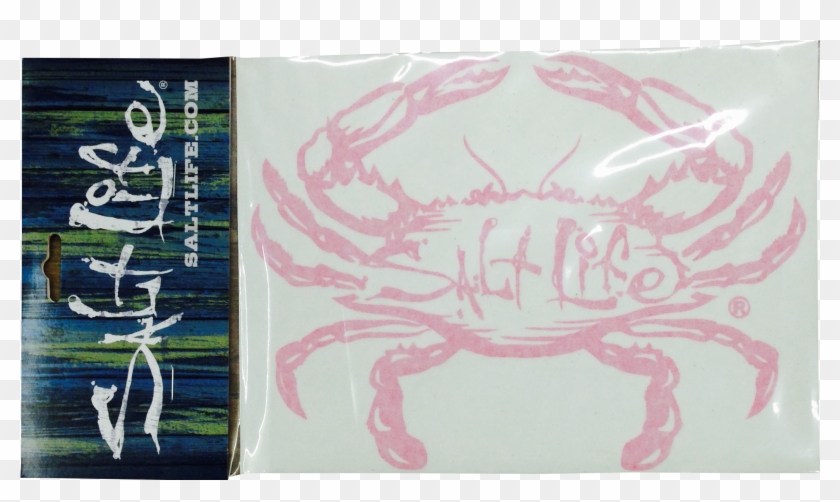 Surf Sticker With Pink Crab And Salt Life Logo - Salt Life, HD Png ...