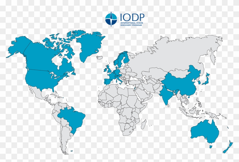 Iodp Member Countries World Map White Background Hd Png Download 1570x990 Pngfind