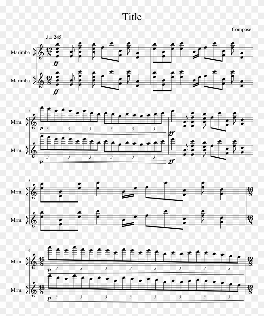 Bluecoats 2016 Marimba Intro Sheet Music Hd Png Download 850x1100 5434937 Pngfind