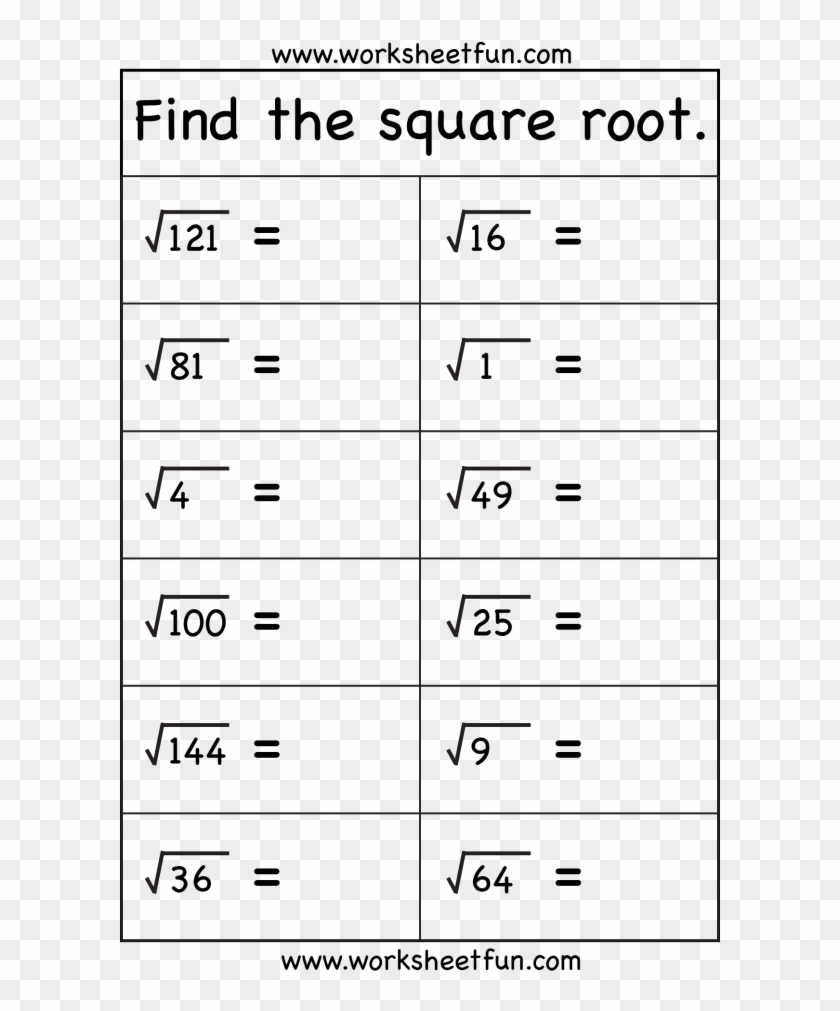 Square Root - Easy Square Root Questions, HD Png Download