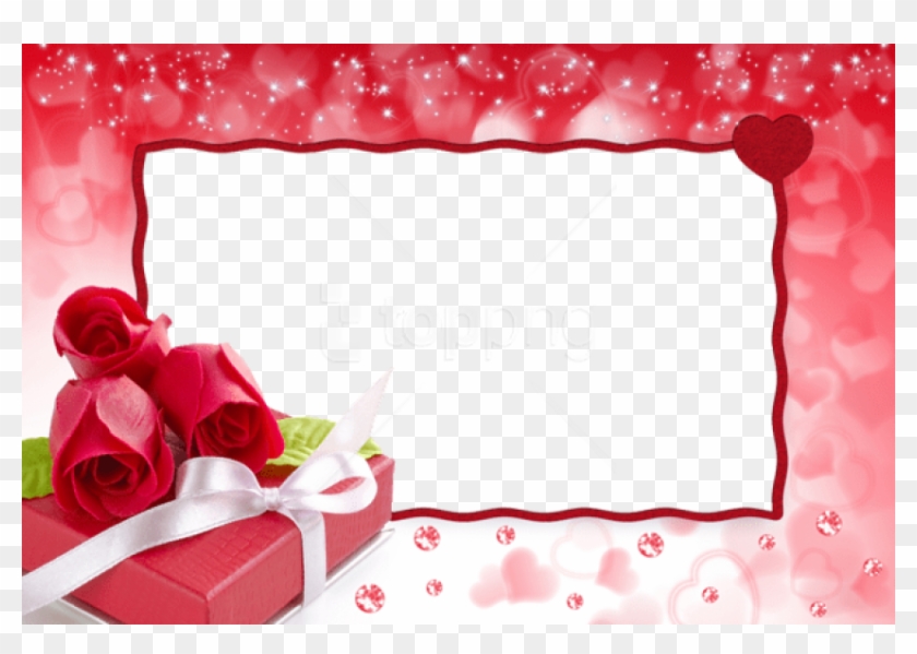 Free Png Red Roses With Hearts And Diamondsframe Background - Couple Photo  Frame Png, Transparent Png - 850x566(#5572747) - PngFind