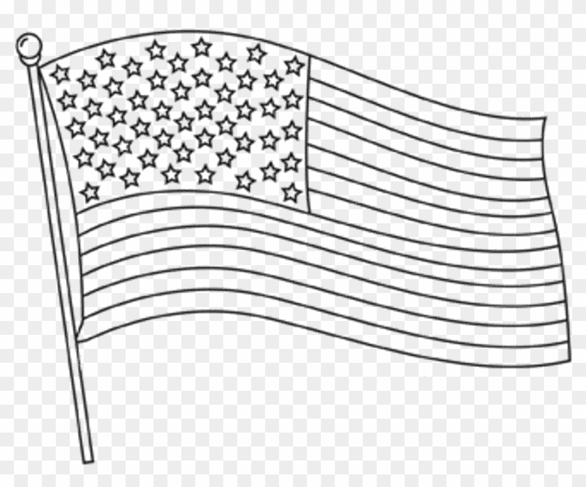 cartoon american flag black and white