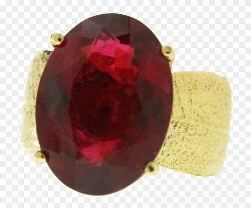 Laurel Leaf Ring With Natural Color Roubelite Tourmaline - Ruby, HD Png ...