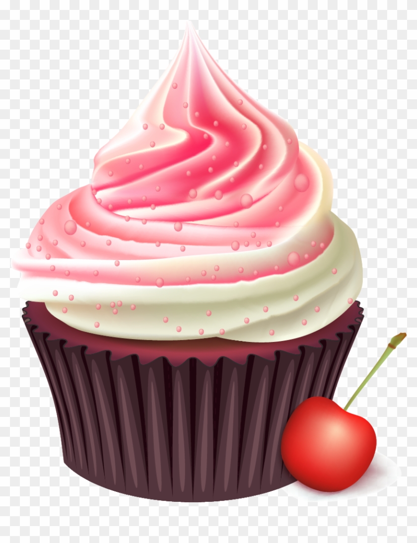 Bakery Muffin Birthday Cake Cream Cherry Transprent - Cupcakes Png ...