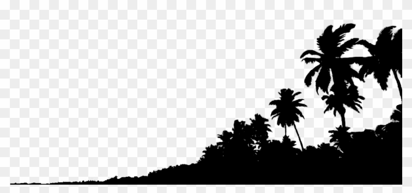 Goa Beach Silhouette 1 - Silhouette, HD Png Download - 1000x500(#563303