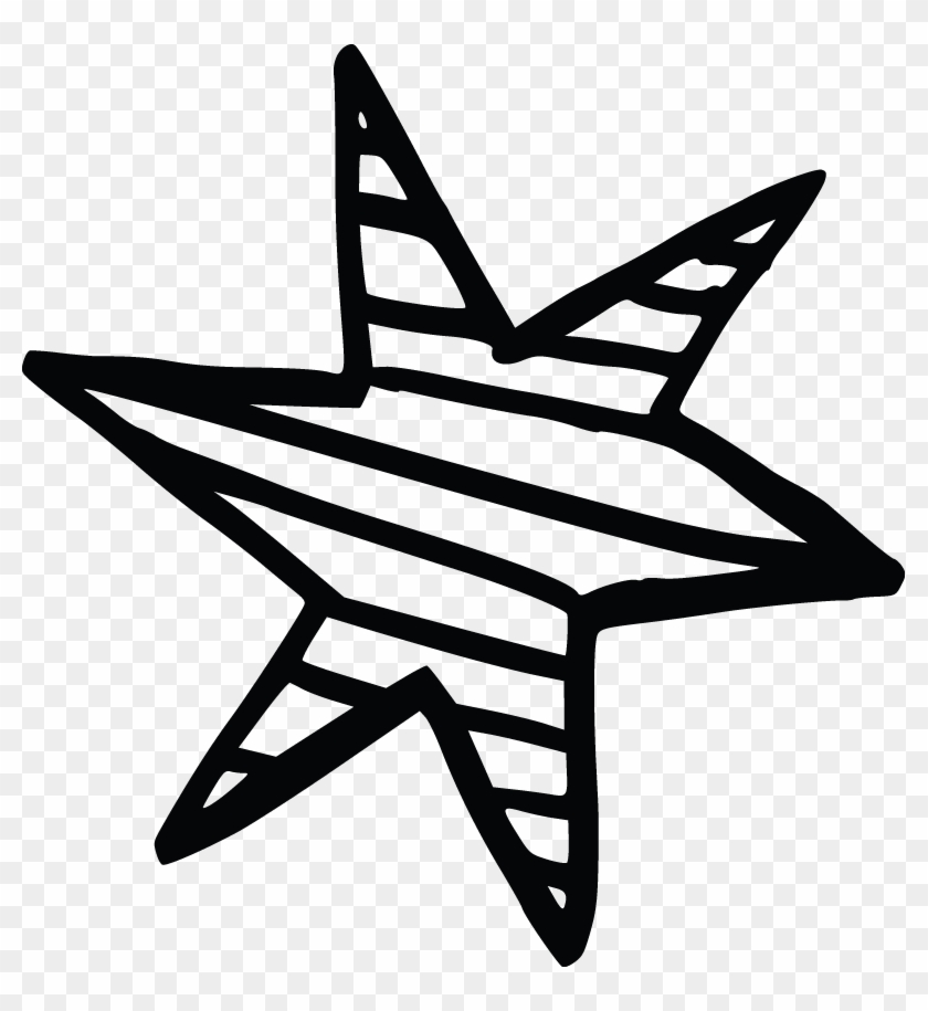 Black Line Star - Line Art, HD Png Download - 799x835(#5668344) - PngFind