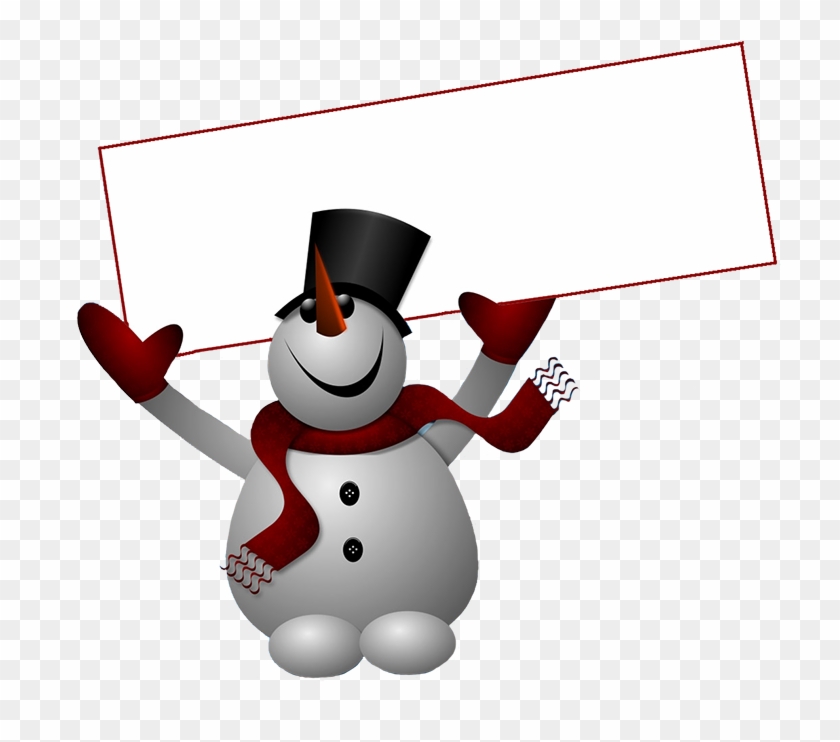 Snowman Png Image Snowman Clipart With Sign Transparent Png 768x702 Pngfind