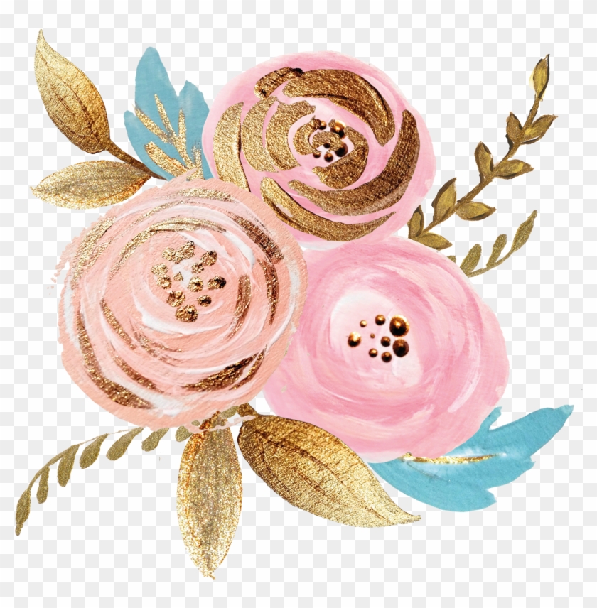 Download Free Png Download Rose Gold Watercolor Floral Png Images Floral Watercolor Rose Gold Transparent Png 850x826 577680 Pngfind