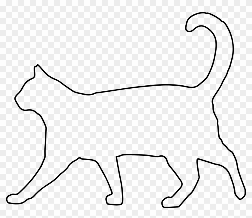 Cat Kitten Animal - Cat Outline Black And White, HD Png Download ...