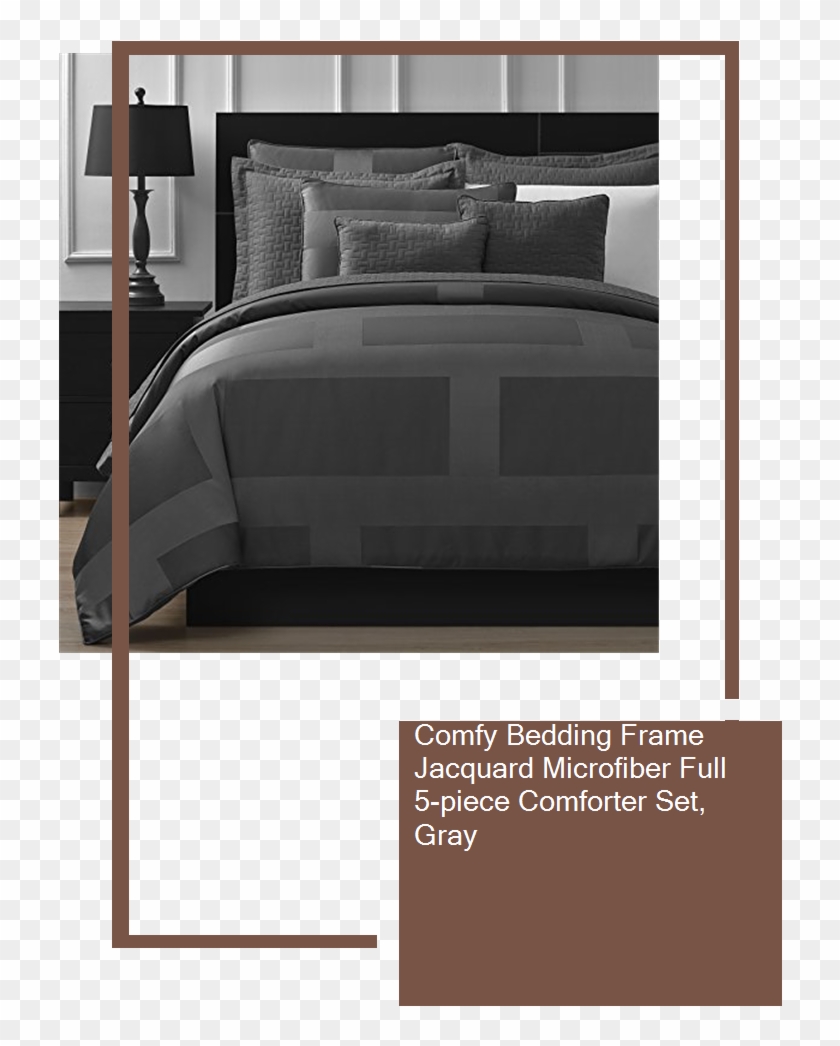 Comfy Bedding Frame Jacquard Microfiber Full 5 Piece Masculine Comforter Sets Hd Png Download 735x1100 5742710 Pngfind