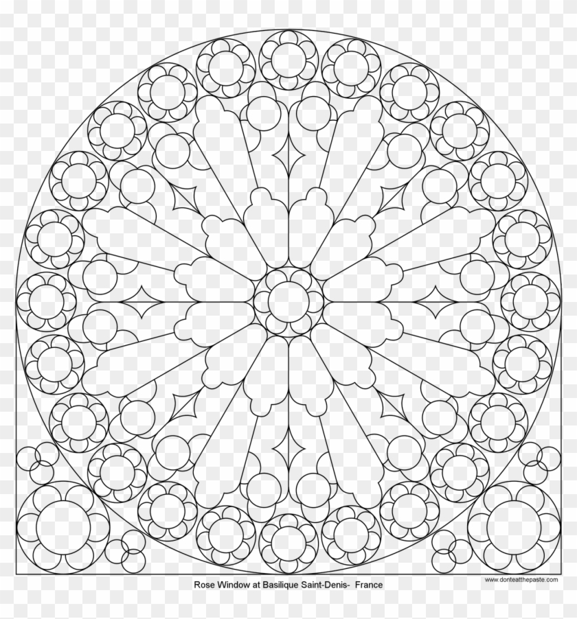 Rose Mandala Picture To Color Stained Glass Window Hd Png Download 1423x1461 Pngfind