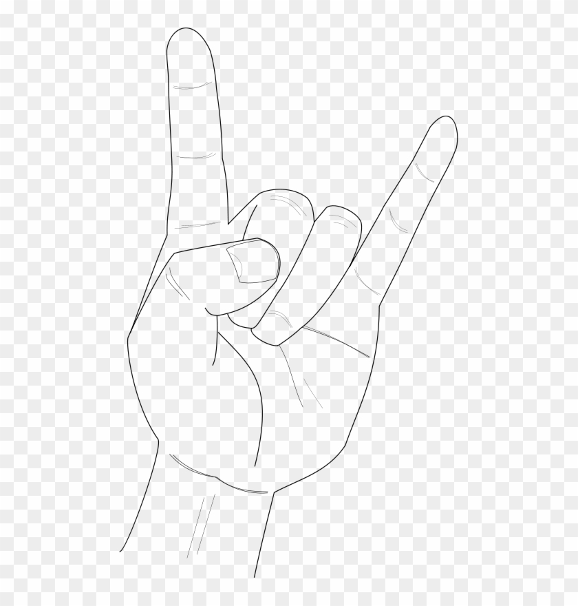 Heavy Metal Clipart Metal Hand Line Art Hd Png Download 493x800 Pngfind