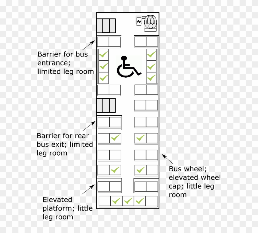 Tall People Bus Seating Map - Illustration, HD Png Download - 598x679 ...