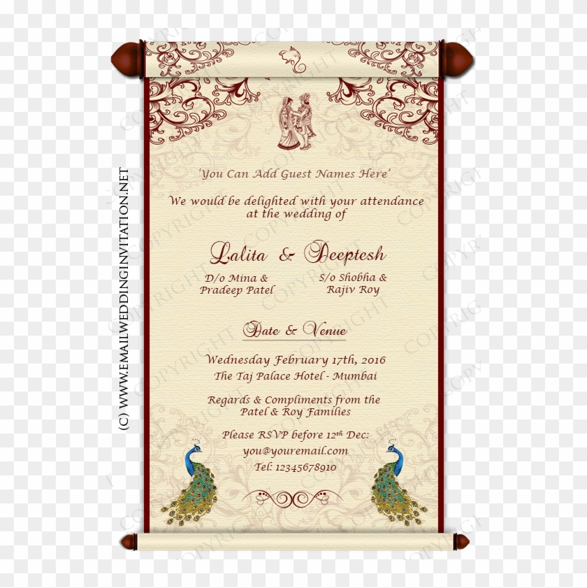 Design Email Wedding Invitations Wedding Card Desig - Email Wedding Card  Designs, HD Png Download - 536x761(#5846274) - PngFind