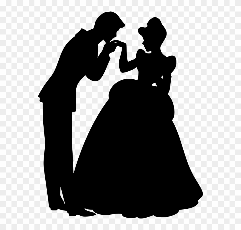 Cinderella And Prince Charming Silhouette, HD Png Download -  576x720(#5928620) - PngFind