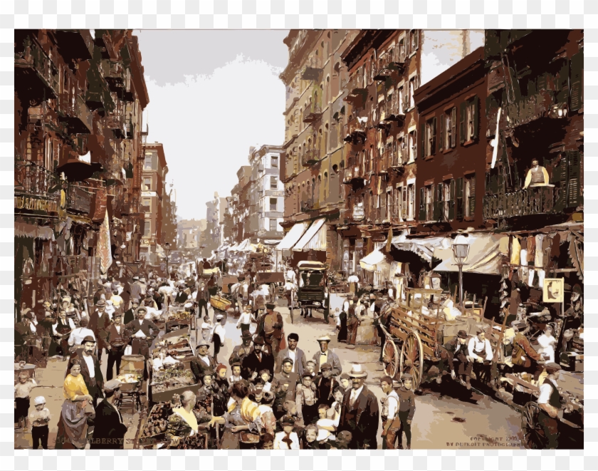 This Free Icons Png Design Of Mulberry Street Nyc C1900 Little Italy New York Old Transparent Png 2400x1775 5979345 Pngfind