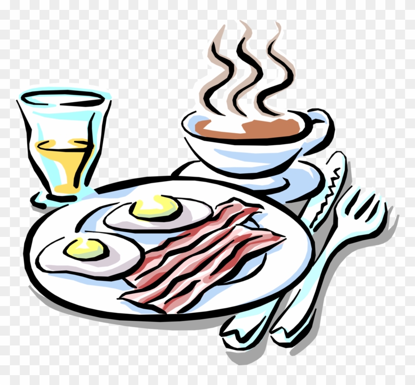 Vector Illustration Of Breakfast Of Bacon And Eggs Brunch Clipart Hd Png Download 779x700 Pngfind