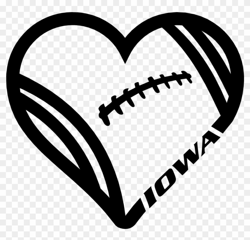 Iowa Hawkeyes Football Heart Design On A Black T Shirt Football Heart Svg Hd Png Download 1048x971 6019492 Pngfind