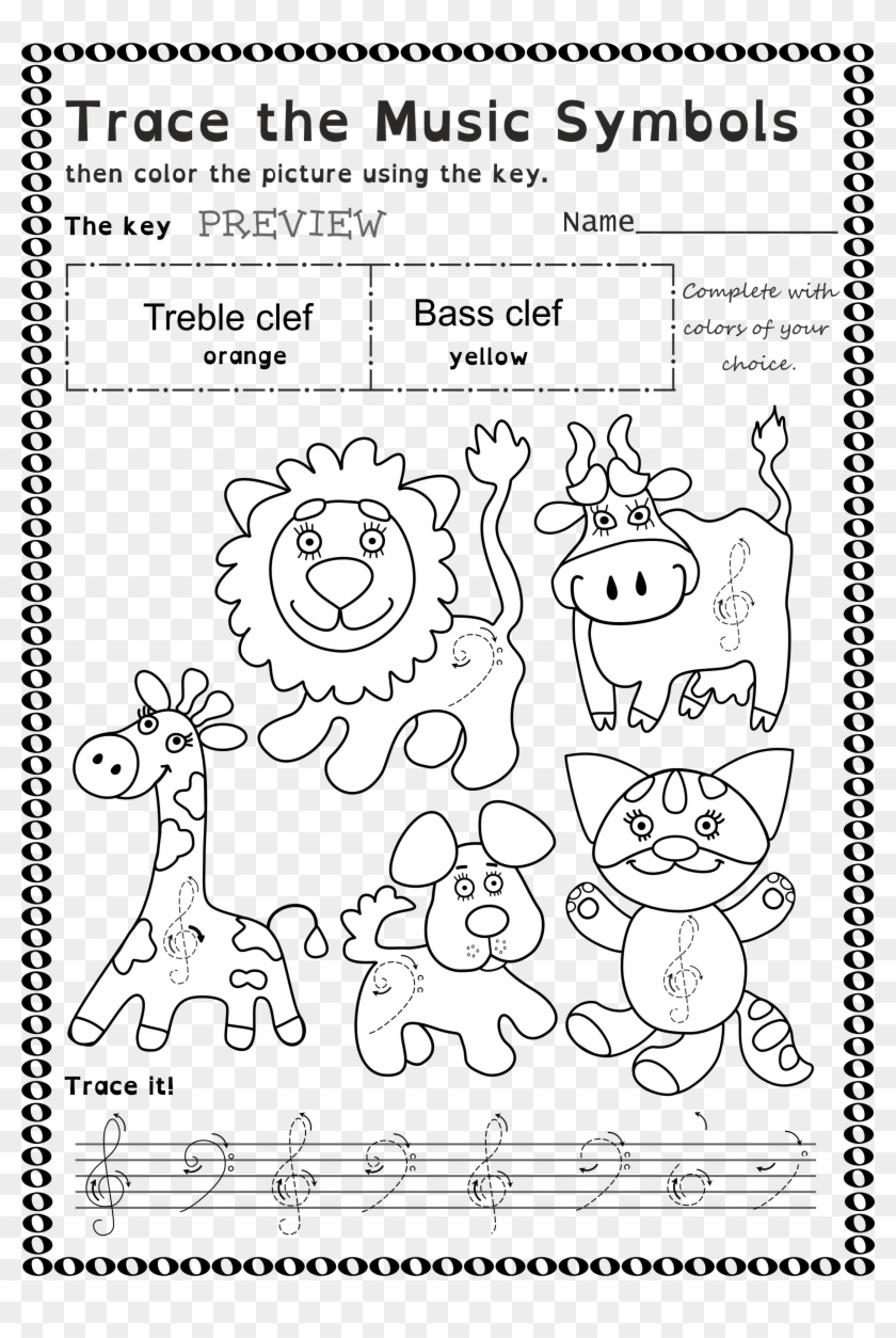 funny worksheets to trace basic music symbols for younger hd png download 2334x3374 613588 pngfind