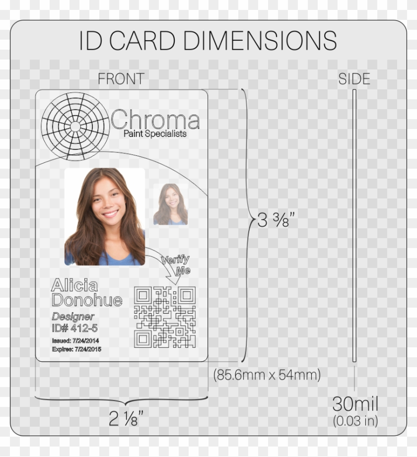 Id Card Design Specifications - Standard Id Card Size In Inches, HD Png