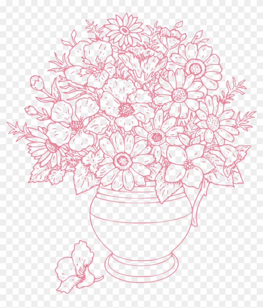 Download Bouquet Of Flowers Outline Hd Png Download 1140x1280 6245160 Pngfind