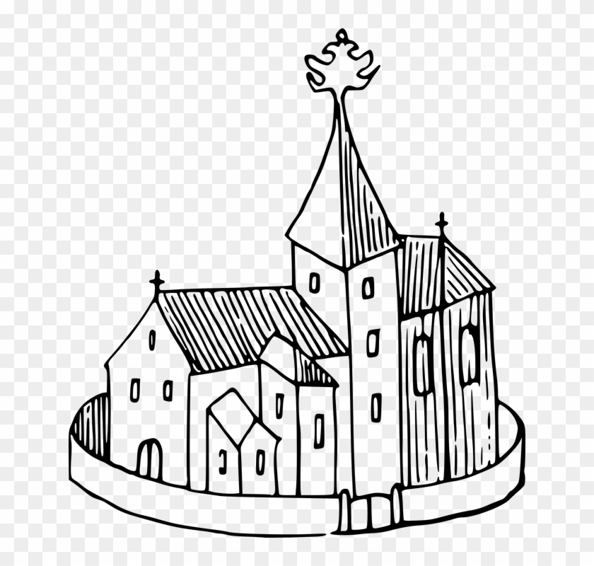 Building Christian Church House Religion Sketch Gambar Sketsa Gereja Kristen Hd Png Download 646x720 6294606 Pngfind