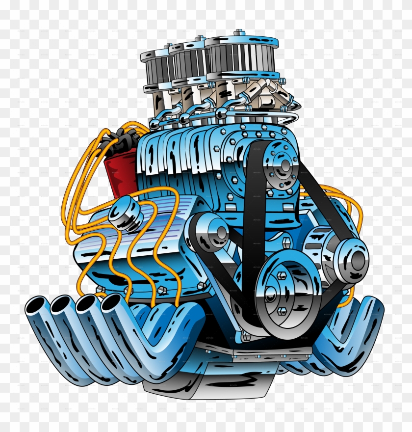 Car Engine Png - Hot Rod Cartoon, Transparent Png - 4989x4990(#6377084