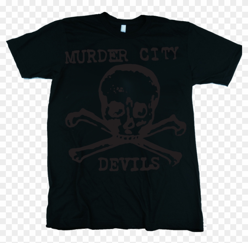 Black Skull And Crossbones On Black Shirt - Active Shirt, HD Png ...