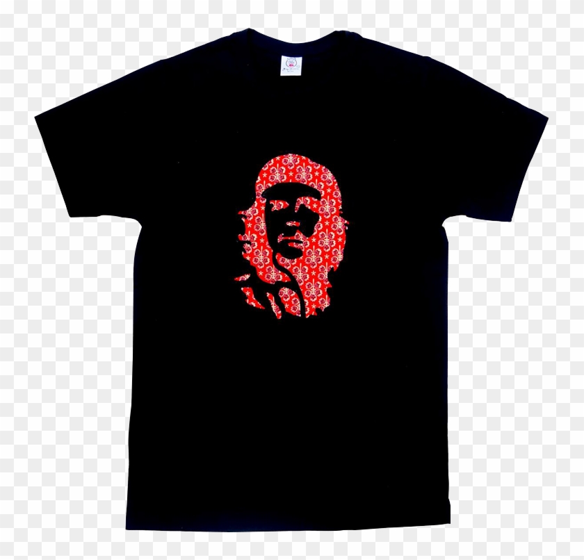 Che Guevara glowing red short sleeve black T-shirt –