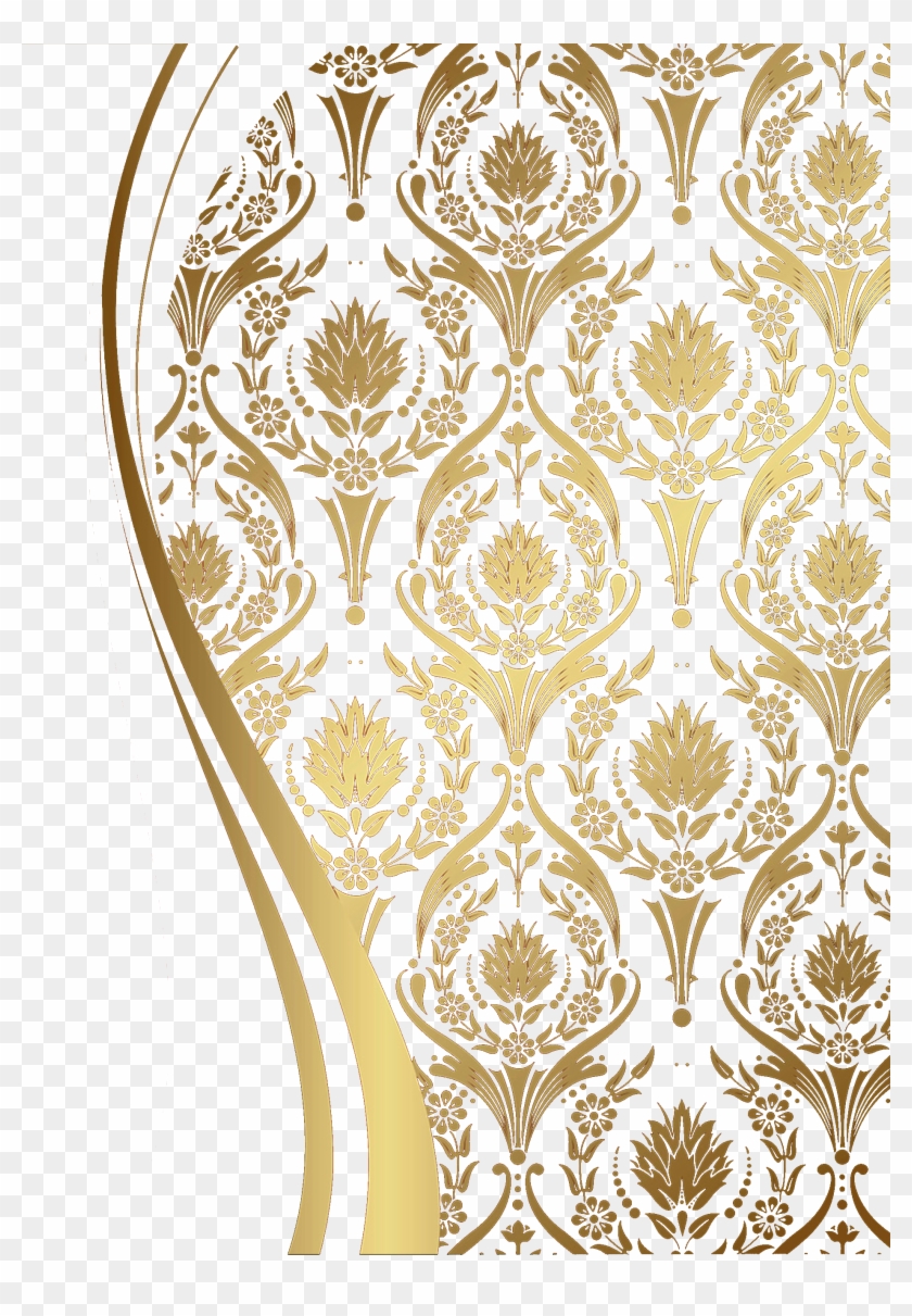 Pattern European Motif Golden Free Png Hq - Golden Pattern Png