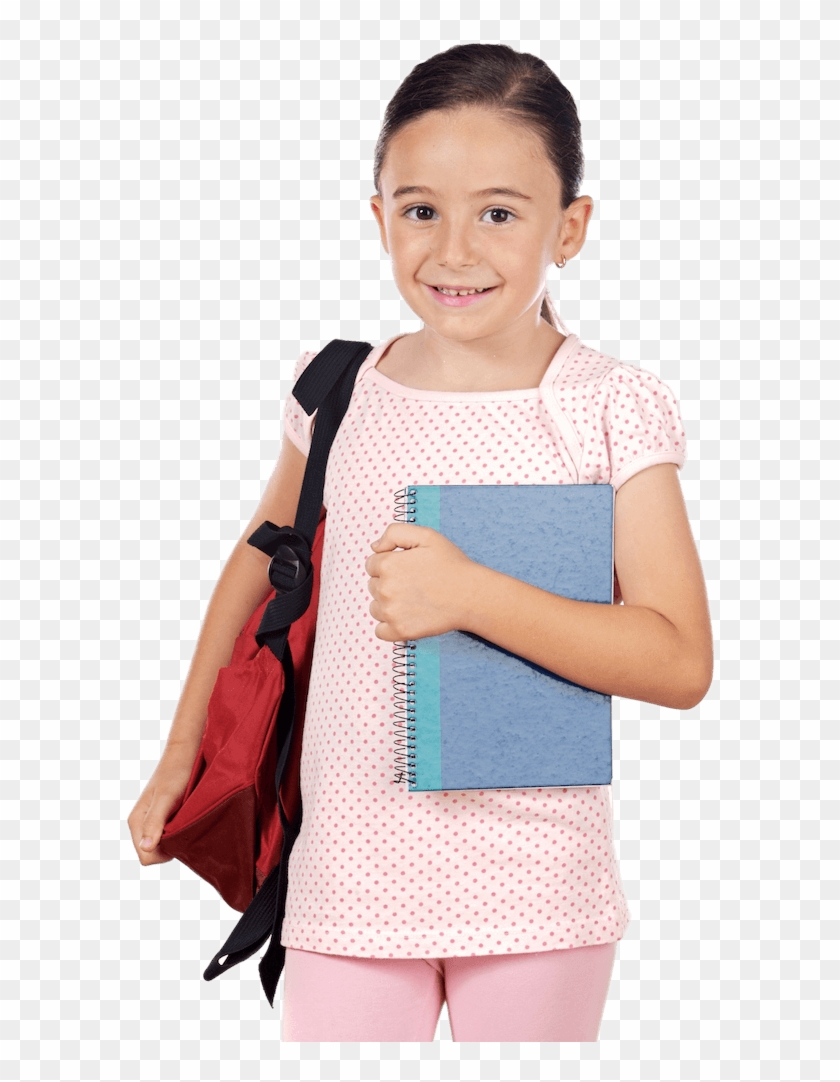 Girl With Books - Children Going To School, HD Png Download - 681x1024 ...