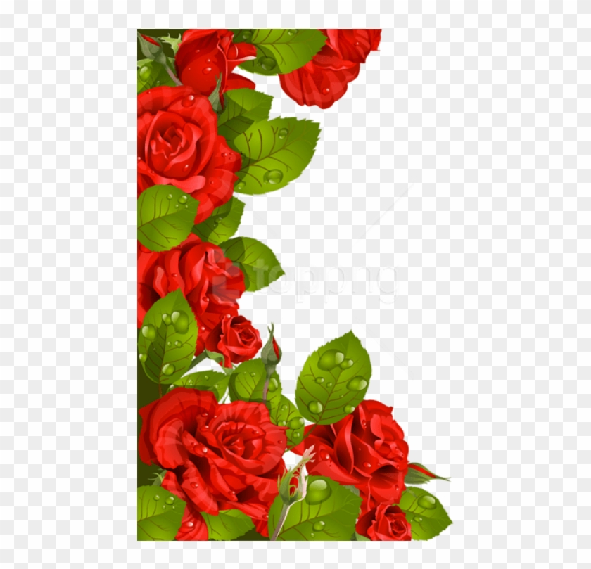 red flower border design