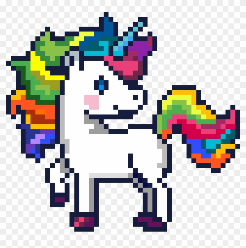 Unicorn In Minecraft - Word Of Pixels Easy Art, HD Png Download
