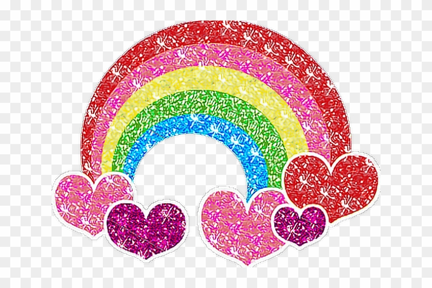 Rainbow Clipart Glitter - Rainbow Glitter Heart Png, Transparent Png