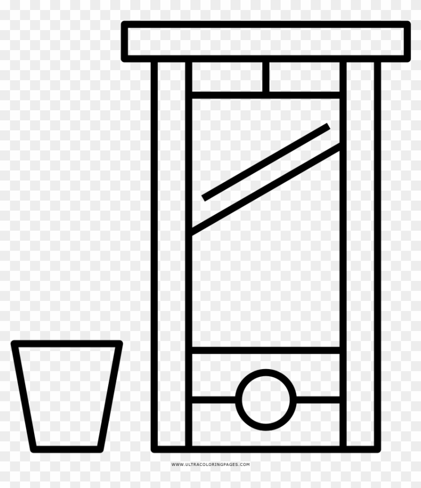 Guillotine Coloring Page - Line Art, HD Png Download - 1000x1000