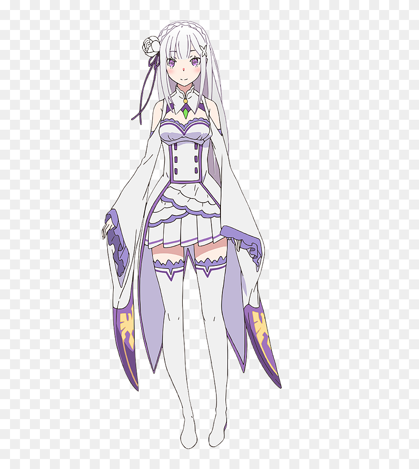 Emilia Re Zero Characters Hd Png Download 434x860 Pngfind