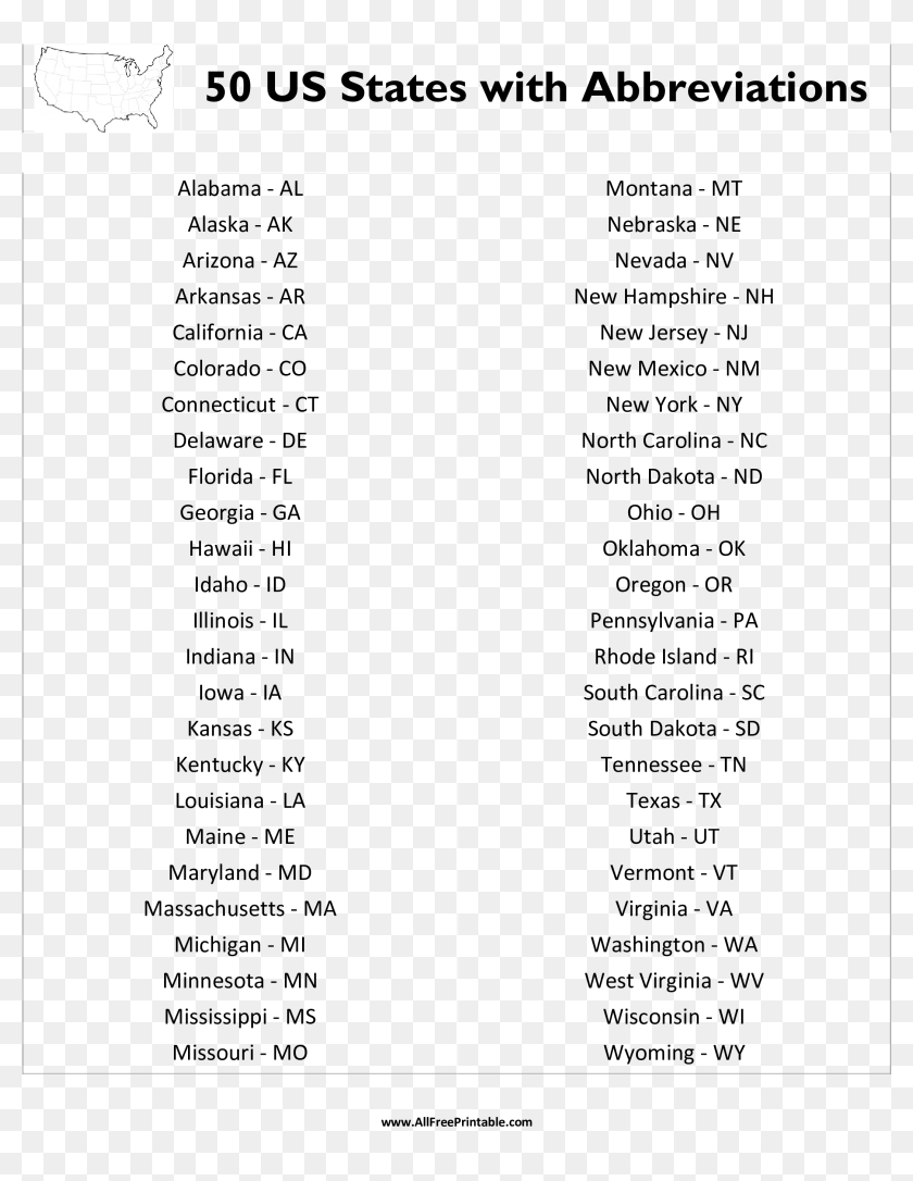 Printable List Of 50 States List Of The 50 States In Alphabetical - Vrogue