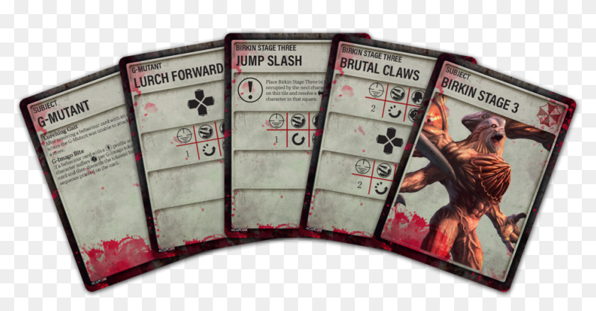 Download Re2 Mockup Cards Bosses Resident Evil 2 Board Game Boss Card Hd Png Download 1000x495 6787398 Pngfind