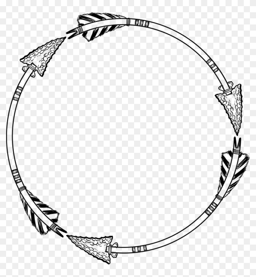 Download Arrow Arrows Wreath Circle Round Frame Border Line - Stay ...