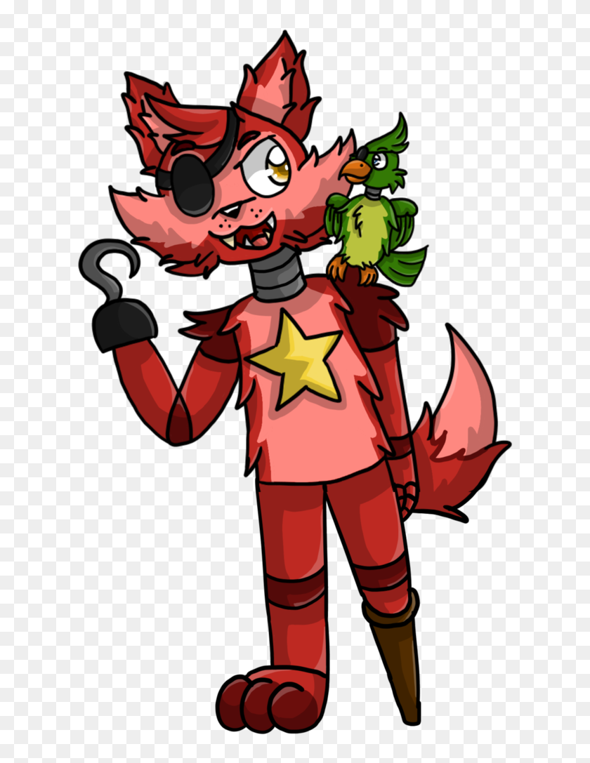Rockstar Drawing Foxy - Cartoon, HD Png Download - 754x1060(#6825322