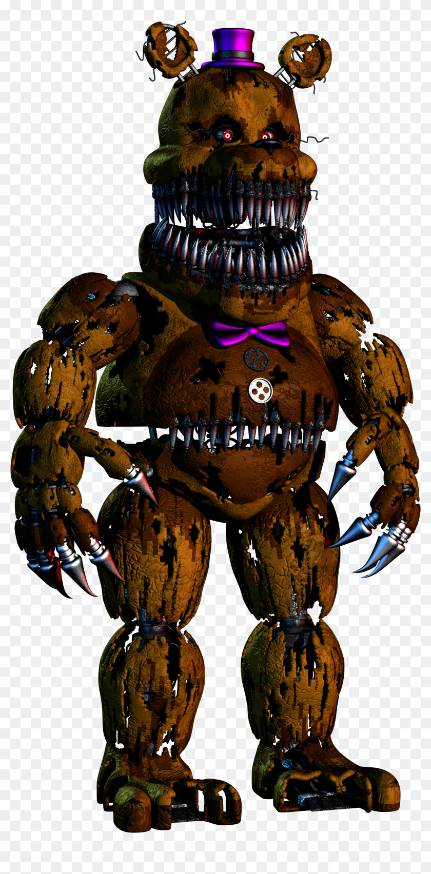 Download Nightmare Foxy - Fredbear Nightmare PNG image for free