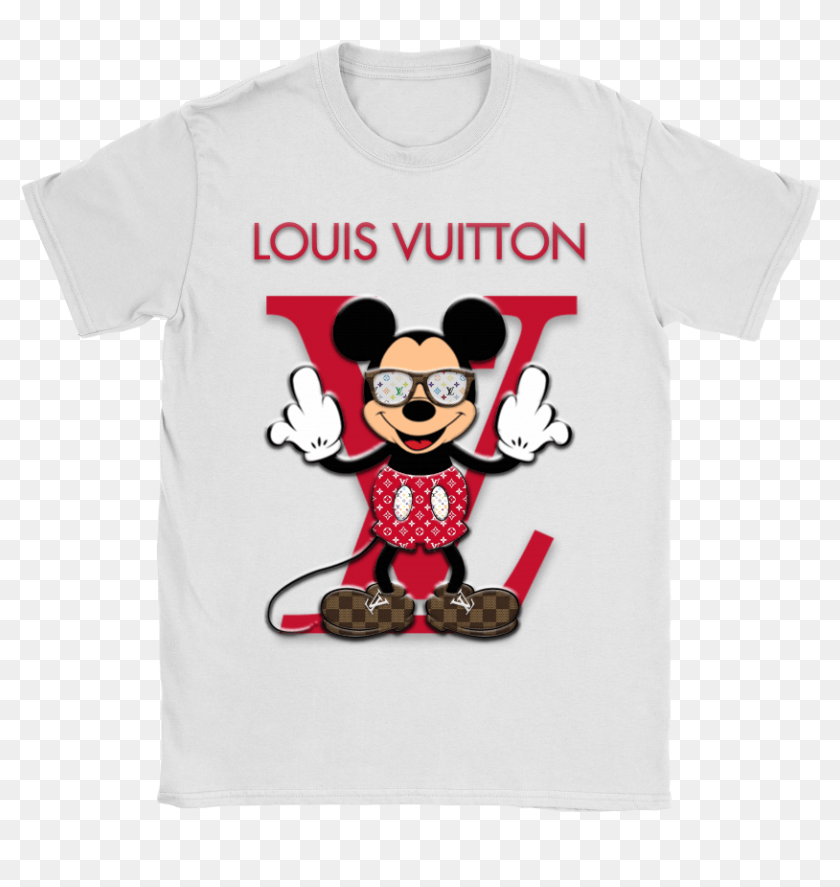 Louis Vuitton T-shirt Luxury Brand Shirt Mickey Minnie - BIDSTITCH